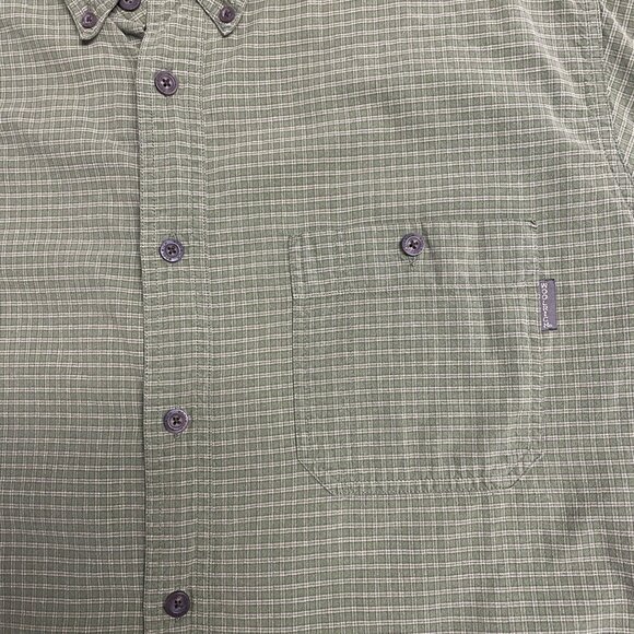 WOOLRICH SHIRT BUTTON DOWN LONG SLEEVE MENS XL CHECK LIGHT MOSS COTTON CASUAL - Picture 4 of 10